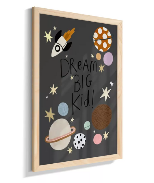 Dream big - Planetas, foquete (fundo preto)