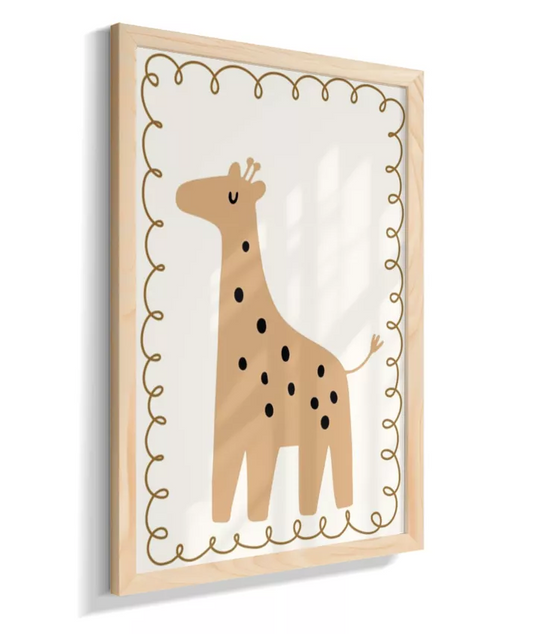 Girafa com moldura desenhada (boho)