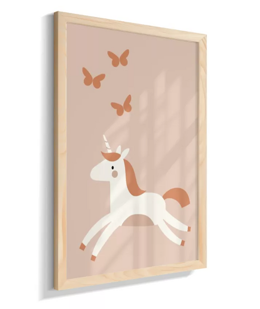 Unicórnio boho (fundo rose)