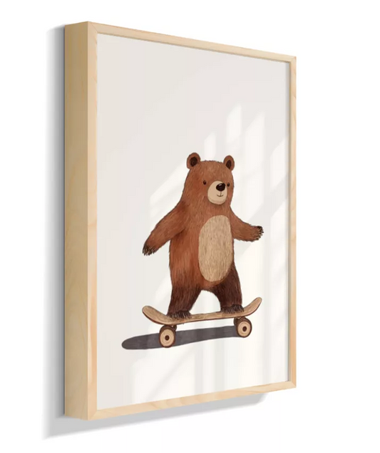 Urso skatista (fundo neutro)