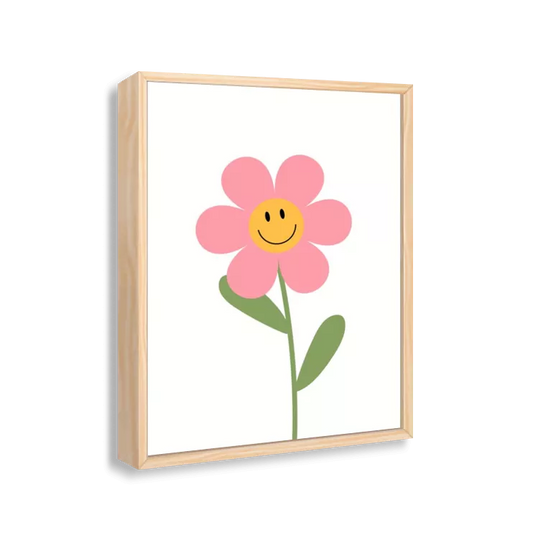 Flor rosa sorrindo