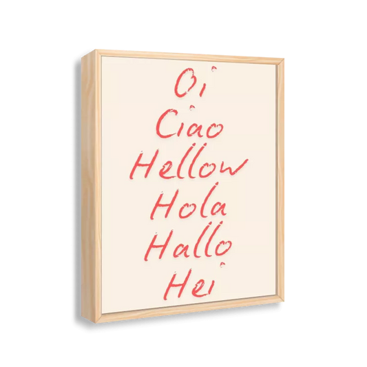 Oi, ciao, hellow, hola