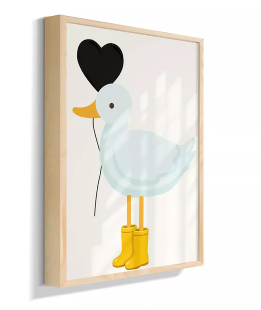 Pato com galocha (amore) com balão coração