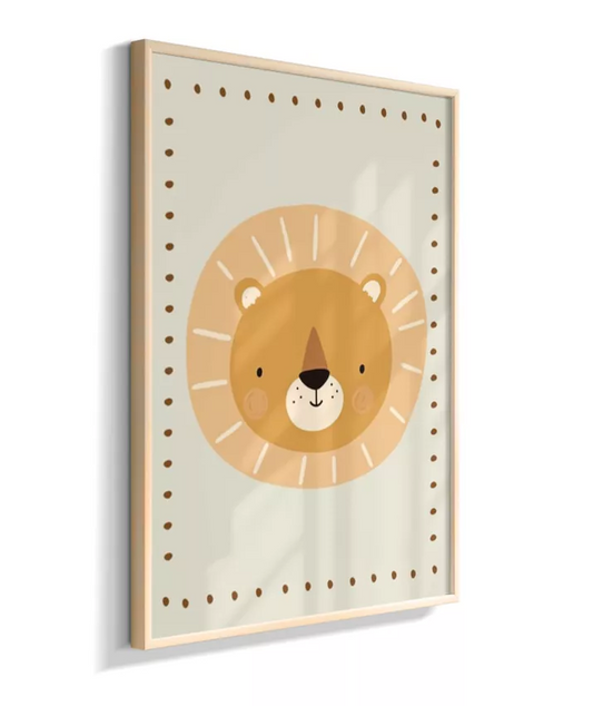 Leão na moldura com detalhes (boho)