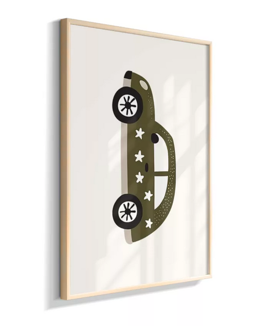 Carro verde com estrelas