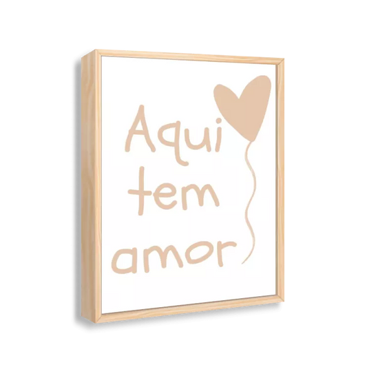 Aqui tem amor! (branco e bege)