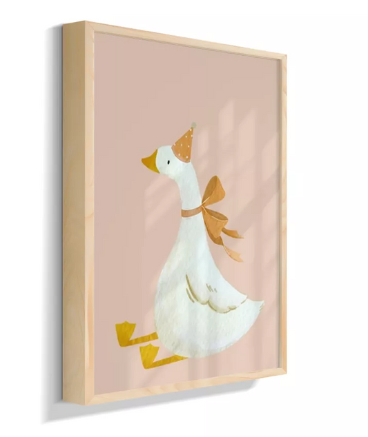 Pata com laço sentada (fundo rose)