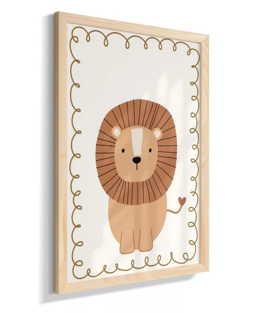 Leão com moldura desenhada (boho)