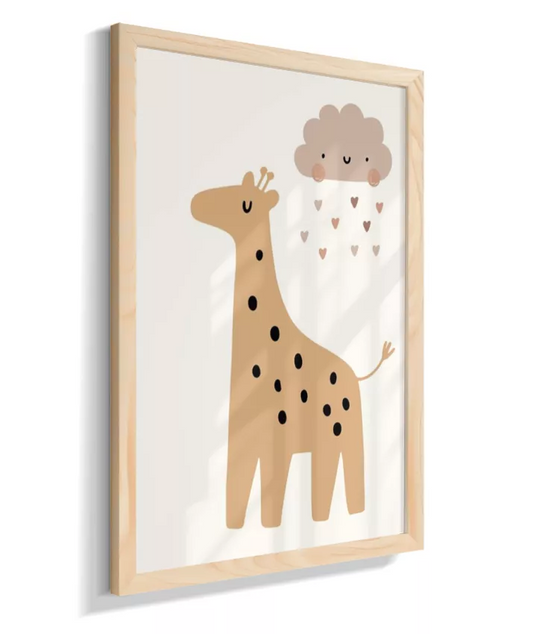 Girafa com nuvem do corações (boho)