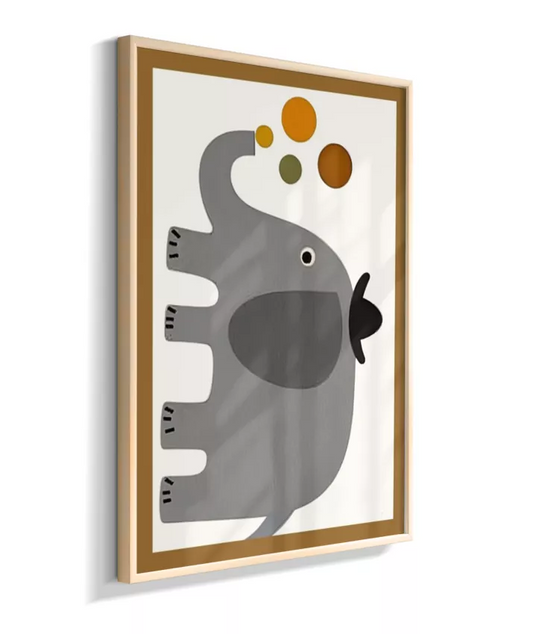 Elefante equilibrista (detalhe simulando moldura marrom)