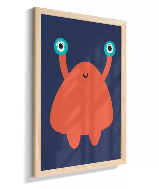 ET/monstro laranja (fundo azul)
