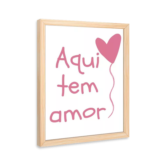 Aqui tem amor (branco e rosa)