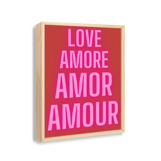 Love, Amore, Amor Amour (vermelho e rosa)