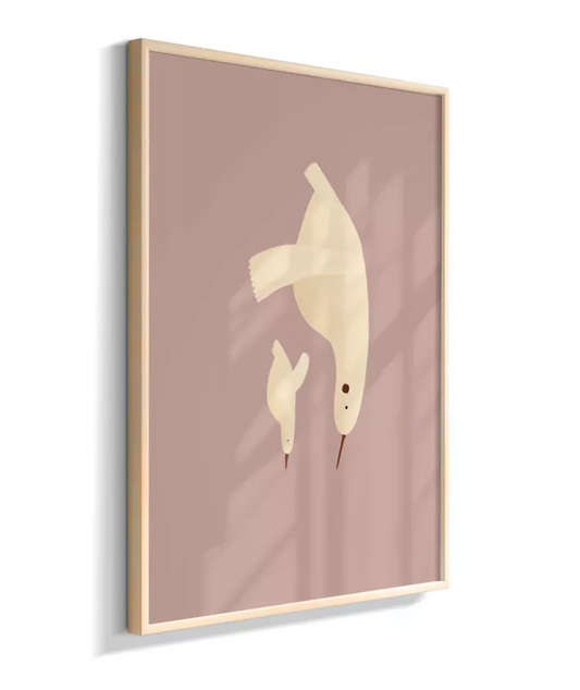 Gaivotas - mãe e filhote (rosa)