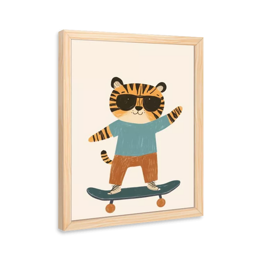 Tigre andando de skate