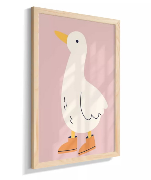 Pato com galocha (fundo rosa)