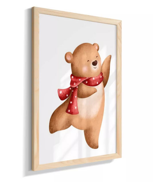 Urso com chale vermelho