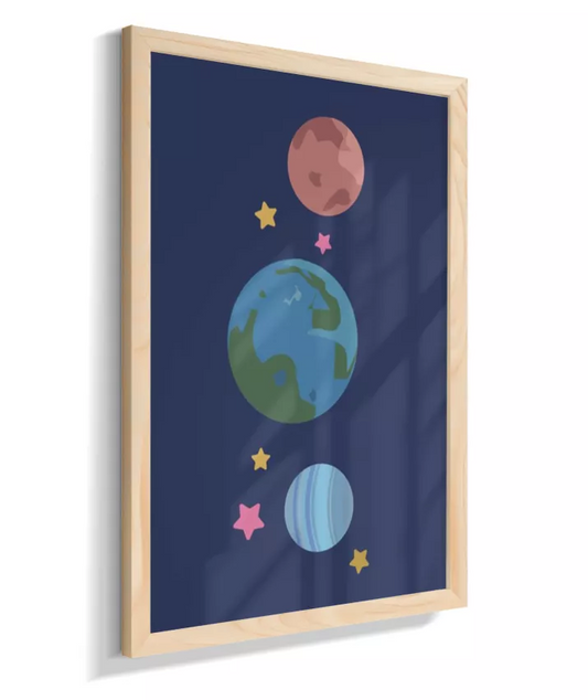 Planetas com a Terra (azul)