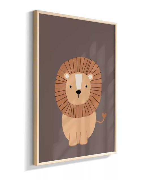 Leão no fundo marrom (boho)