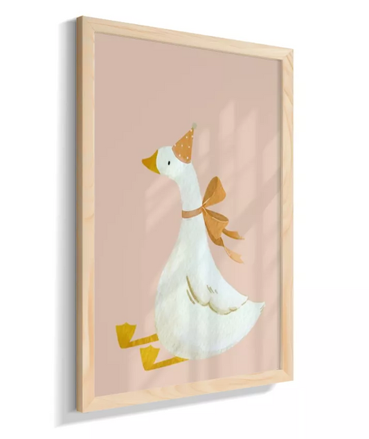 Pata com laço sentada (fundo rose)