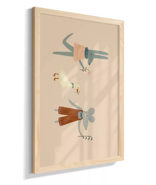 Amigos lúdicos (pato, rato e coelho) horizontal