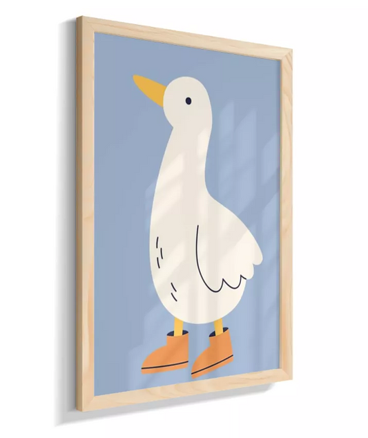 Pato com galocha (fundo azul)