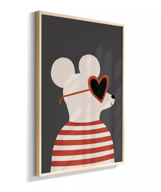 Rato com óculos vermelho (fundo preto)
