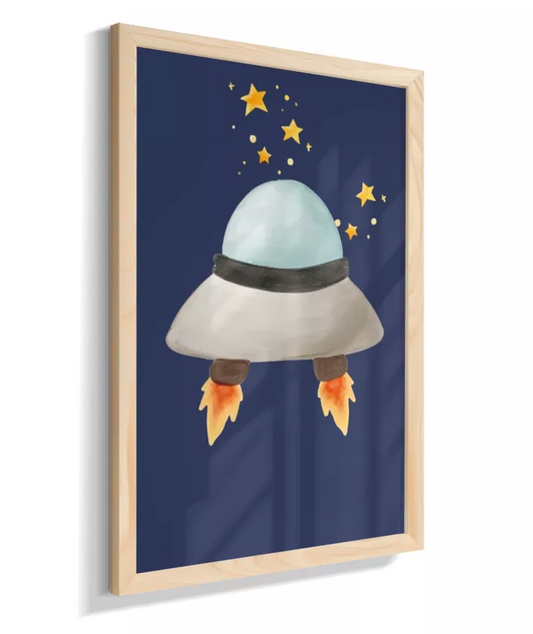 Nave espacial com estrelas (azul)