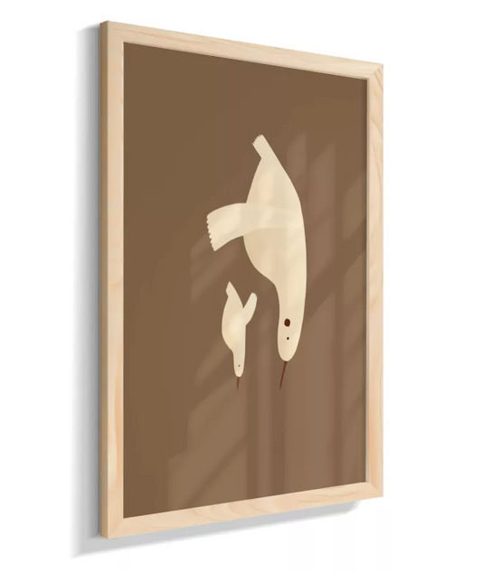 Gaivotas - mãe e filhote (marrom)