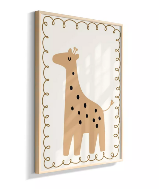 Girafa com moldura desenhada (boho)