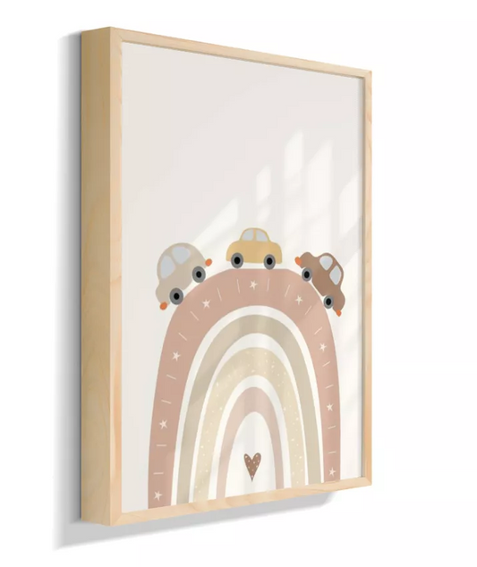 Carros no Arco-íris rose coração