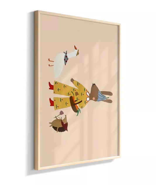 Amigos lúdicos (pato, coelho e porco espinho) horizontal