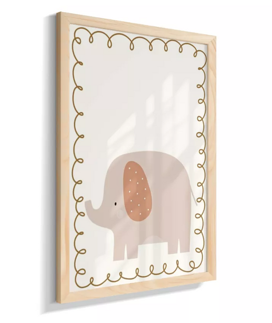 Elefante com moldura desenhada (boho)