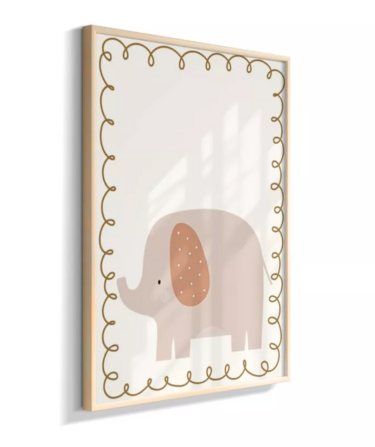 Elefante com moldura desenhada (boho)