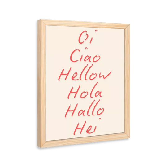Oi, ciao, hellow, hola