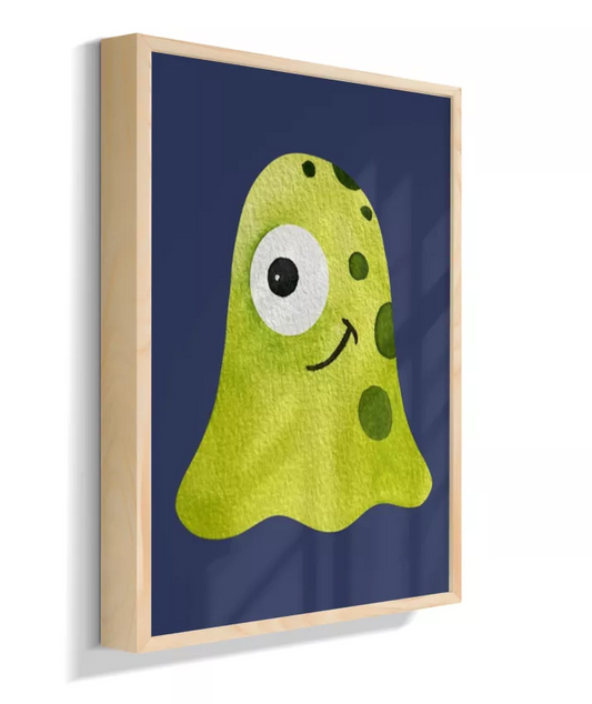 ET/monstro verde (fundo azul)