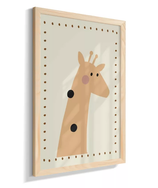 Girafa na moldura com detalhes (boho)