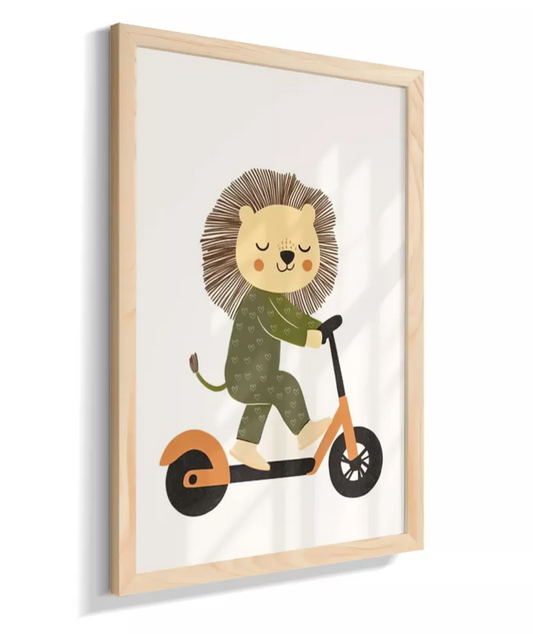 Leão no patinete