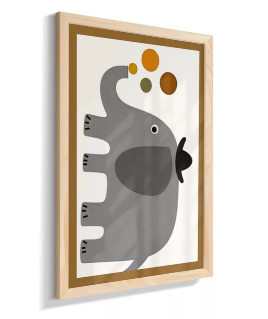 Elefante equilibrista (detalhe simulando moldura marrom)