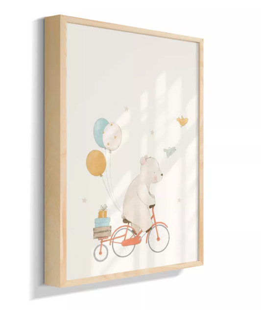 Urso na bicicleta com balões