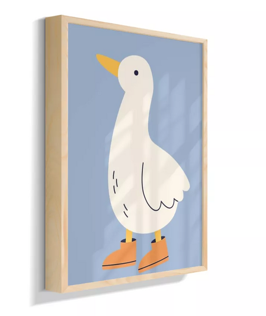 Pato com galocha (fundo azul)