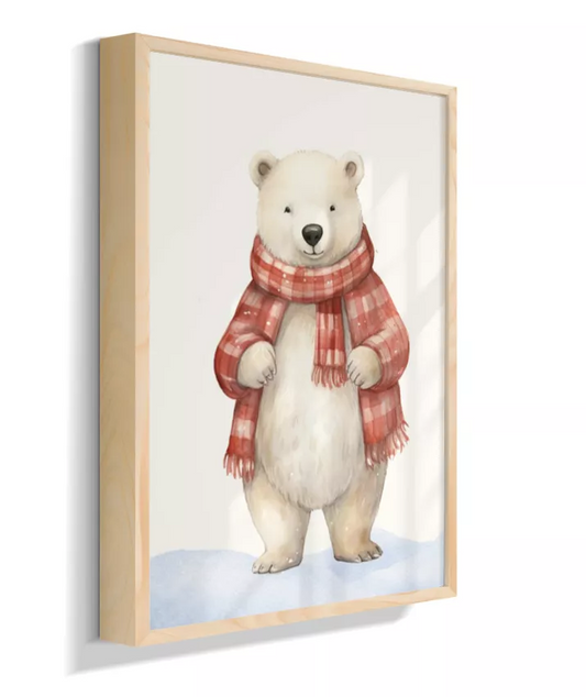 Urso polar na neve