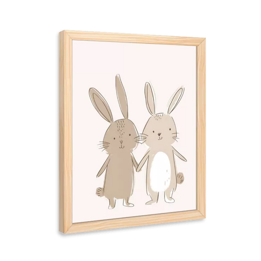 Coelhos dando as mãos (aquarela)
