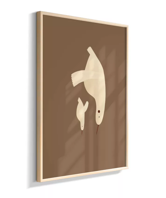 Gaivotas - mãe e filhote (marrom)