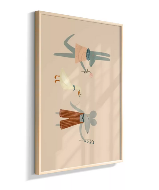 Amigos lúdicos (pato, rato e coelho) horizontal