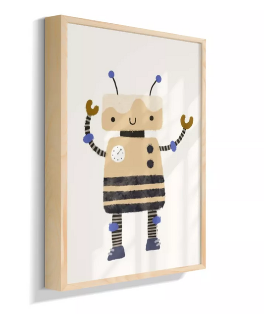 Robô amarelo com listras