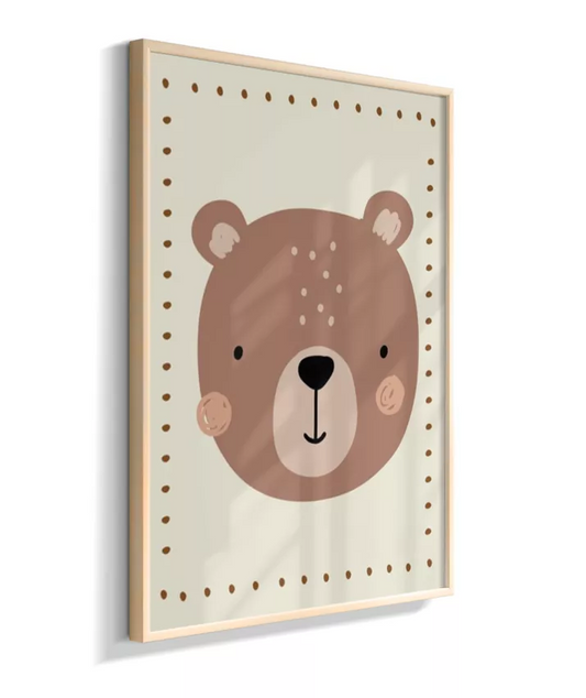 Urso na moldura com detalhes (boho)
